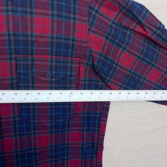 Vintage 70s 80s Pendleton Outdoors Man Wool Plaid Flannel‎ Button Down Shirt - Picture 6 of 7